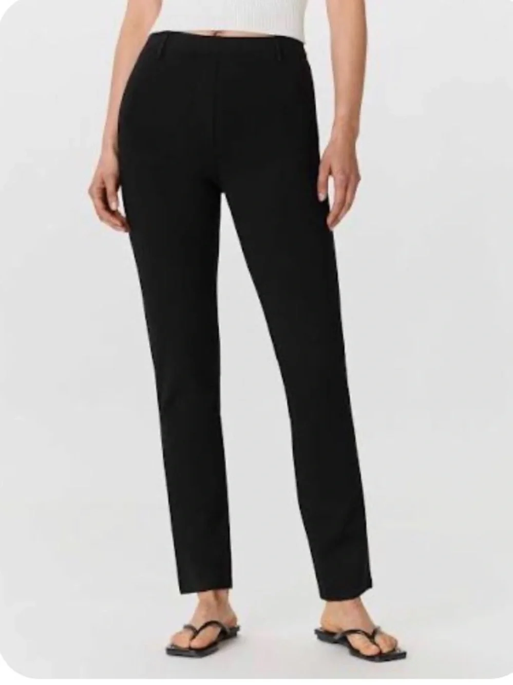 Quince Ultra Stretch Ponte Straight Leg Pant Black Size Small